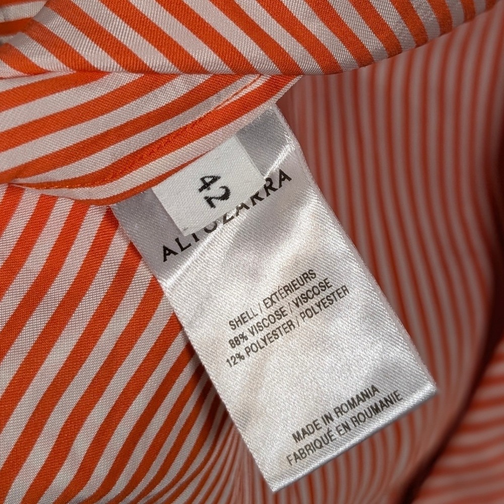 Altuzarra Eileen striped cotton twill top Spread Collar Long Sleeve shirt 42 - Picture 7 of 8